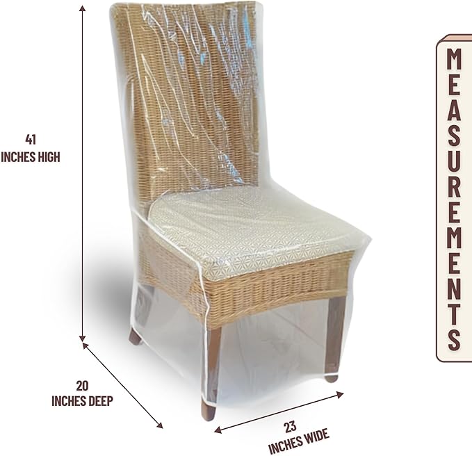 Evelots 4-Pack Clear PVC Dining Chair Covers, Spill-Resistant Protectors | Heavy-duty clear vinyl helps protect kitchen chairs from dust, spills, pet hair and claws; wipes clean with a damp cloth.