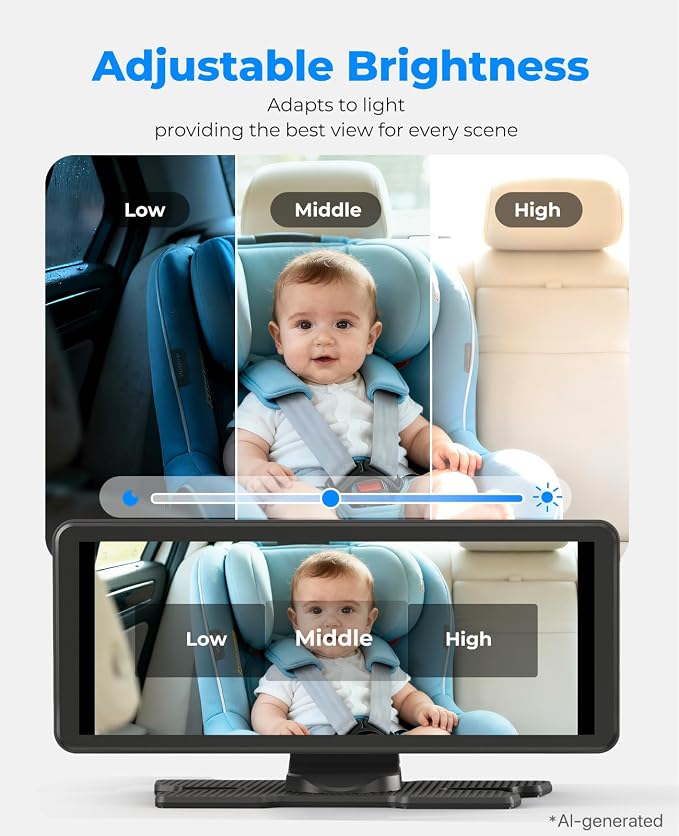 LUCKVIEW BM5PRO Dual Baby Car Camera, Blue 7.2" 1080P Monitor