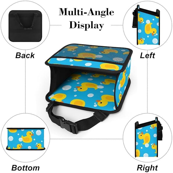 Headrest Backseat Storage Bag for Car Hanging Back Seat Organizer, Yellow | Rubber Duck Blue, Vehicle Trash Bag with Adjustable Buckle Auto Accessories Universal Fit