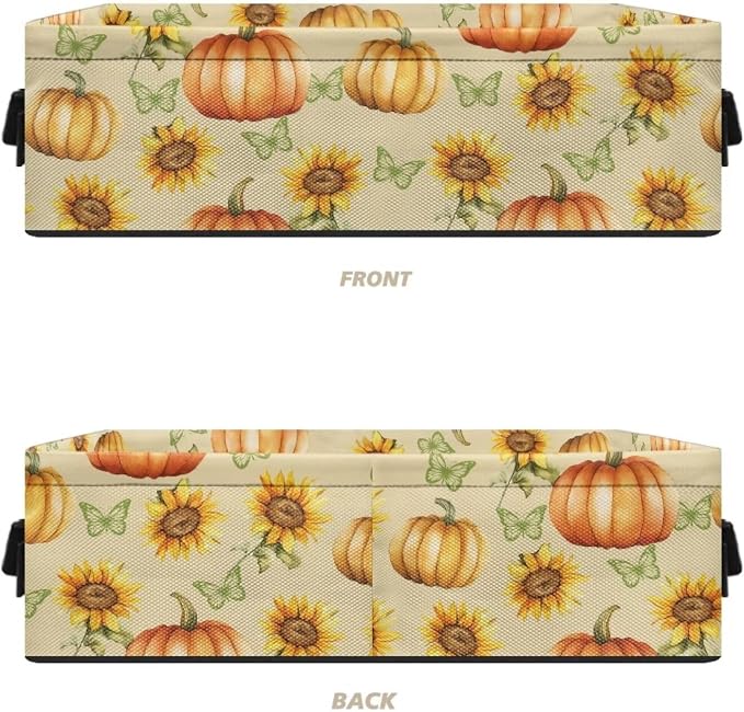 Pumpkin Sunflower Toilet Paper Basket Bathroom Storage Basket for Organizing Toilet Paper Holder Organizer Bathroom Storage Basket for Back of Toilet Bathroom Decor