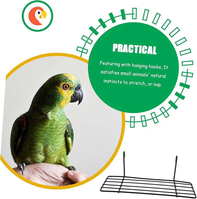 Hemobllo 3pcs Iron Frame Shelf for Pet Parrots Hanging Perch Stand Easy Wall Installation Multi-functional Display for Plants and Bird Accessories Black