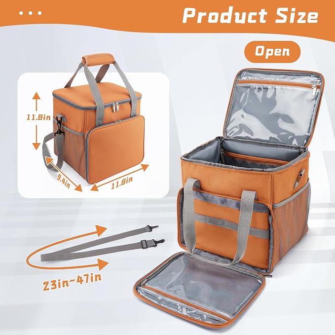 SMYV Pet Grooming Bag for Dog Grooming Supplies, Dog Tote Travel Bag for Pets Grooming Tools Kit Accessories - Orange