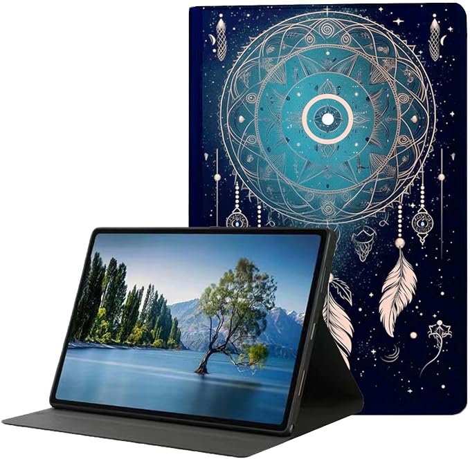 for Samsung Galaxy Tab S9 11" 2023(SM-X710/X716B/X718U) Tablet Case,Premium Leather Folio Stand Auto Wake/Sleep,Multiple Viewing Stand,Dream Catcher Fantasy Pattern
