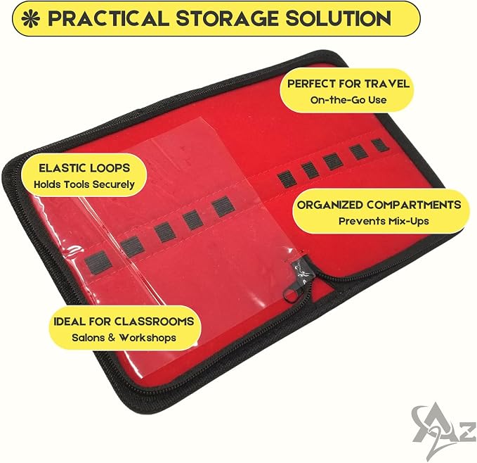 A2Z Pet Grooming Tool Organizer Case – Portable Storage Holder for Grooming Scissors, Thinning Shears, Curved Shears, Combs & Accessories