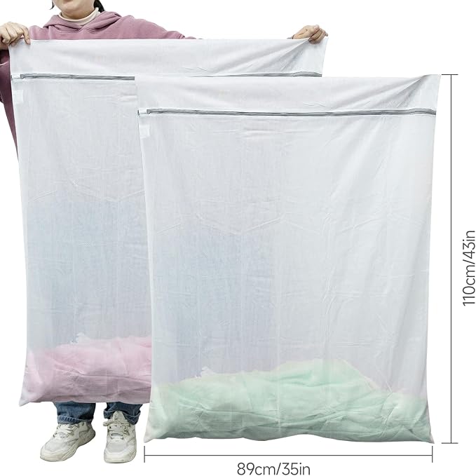 GOGOODA 2 Pack Extra Large Mesh Laundry Bag 43 x 35 in – XXXXL Washing Bag | Jumbo for Bedding, Blankets, Clothes, Pet Items, Travel & Storage – Washer Protector Bag for Washing Machine