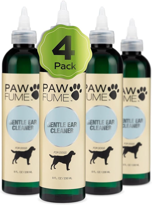 Pawfume Dog Ear Cleaner Solution, 4-Pack – Soothe Itchy Ears Instantly – With St. John’s Wort & Almond Extracts, Vet-Certified Formula, Alcohol-Free & Sulfate-Free – Dog Ear Wash For All Breeds