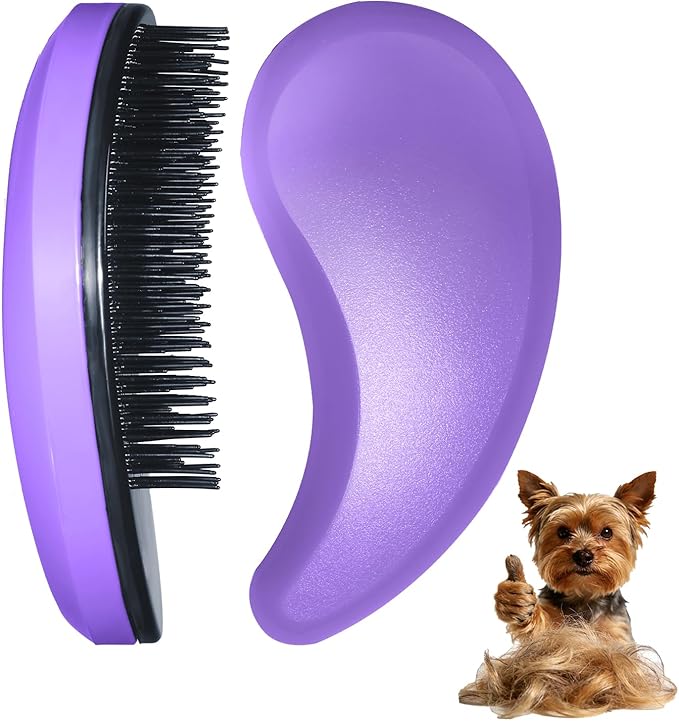 Small Dog Brush - Puppy Hair Brush- Grooming Tool for Teddy, Yorkies, Maltese, Shih Tzu, Chihuahua (Purple)
