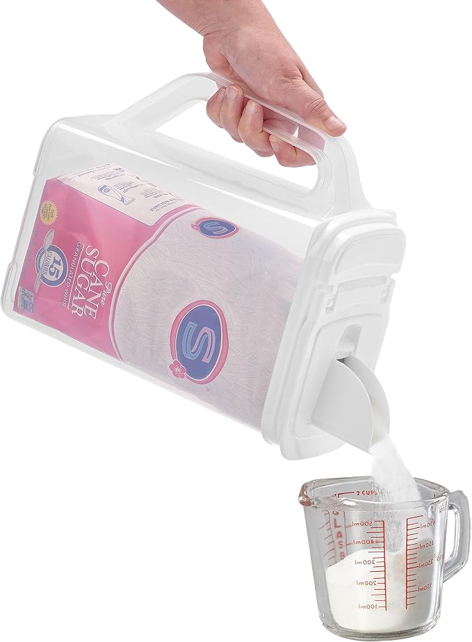 Buddeez Kitchen Pantry Container - Easy Grip Handle for Mess Free Use | Clear container for easy visibility, Easy-grip handle, Easy-pour spout, For flour, sugar, cereal, rice and dry goods