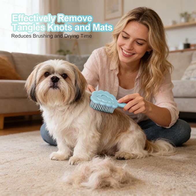 Cloud Shape Small Dog Grooming Brush - Perfect for Shih Tzus, Yorkies, and Maltipoos - Ideal Puppy Hair Brushes for Maltese and Small Breeds (Sky Blue）