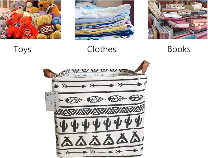 Storage Basket Fabric Organizer Bin for Toys, Books, Clothes, Pets,Perfect for Bedroom/Office/Nursery/Shelves (Black)