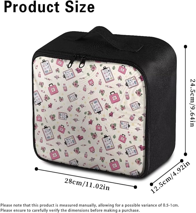 Portable Empty First Aid Kit Bag Travel Medicine Pouch Nurse Floral Print Medical Bag Empty Medium Dorm Medicine Organizer Storage Bag for Car Home Travel Hiking School