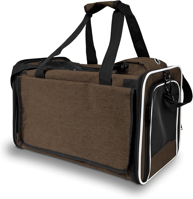 GAPZER Pet Carrier for Large Cat Soft-Sided Animal Traveling Bag up to 20lb | Privacy Protection Big Kitten Car Travel Cloth Carry Bag up to 20 lbs, Small Animal Portable Mesh Kennel Cage for Vet Visits