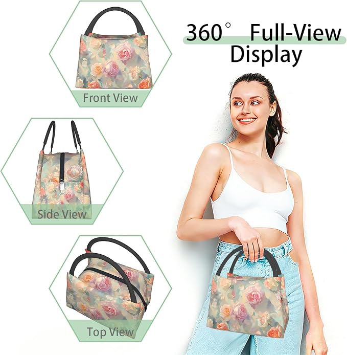 Chihuahua Insulated Lunch Box for Kids Adults Pet Lovers,Reusable Tote Bag with Playful Dog,Portable Lunchbox Handbag,Makeup Bags Organizer Gifts for Work Office Travel Picnic,11x6.3x6.7in