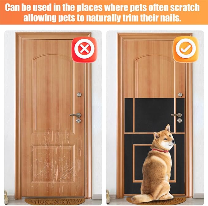 Pet Nail Self Adhesive Replacement Emery Paper Fits Most Dog Scratch Pad Cat Litter Box DIY on the Places Where Pets Like to Scratch Alternatives to Cat and Dog Nail Clippers (10in*13ft, Black)