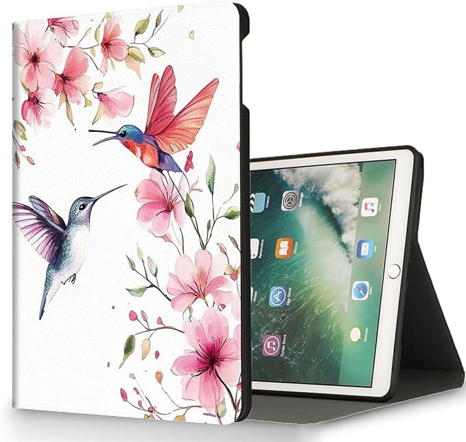 for Microsoft Surface Pro 11/10/9-13" 2024/2022 Tablet Case,Auto Wake/Sleep,Adjustable Stand Protective Cover - Hummingbird Flower