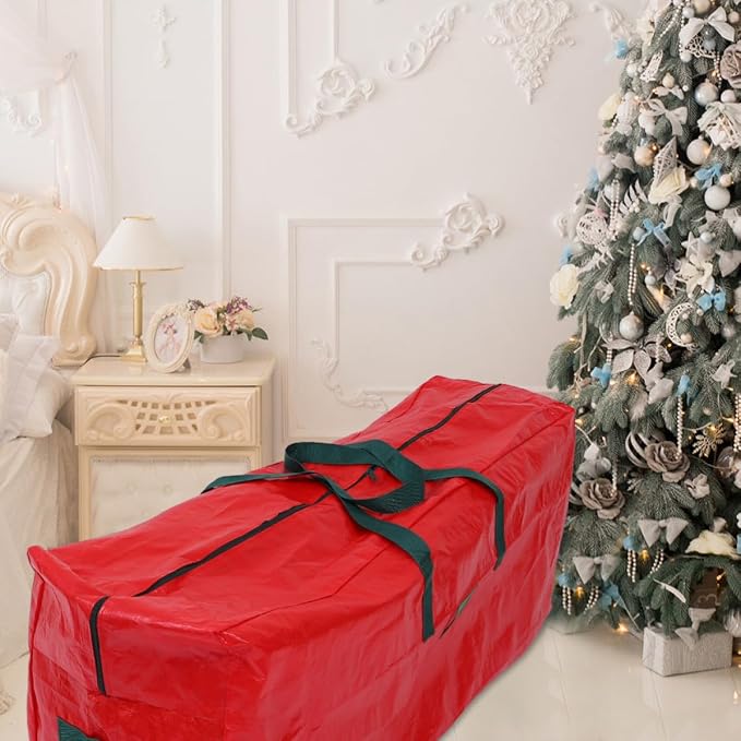 SHINEOFI Christmas Tree Storage Bag Sturdy Large Capacity Waterproof with Zipper and Handles Pet and Non-woven Fabric Tree Pouch for Holiday Decoration Storage