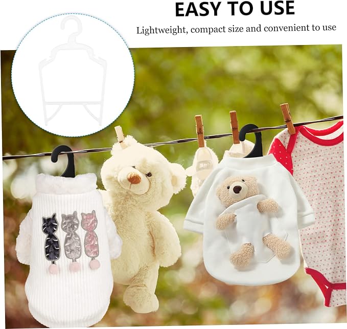 VICASKY 10Pcs Pet Clothes Hangers Durable PP Dog Apparel Organizers Non Slip Dog Clothing Holders for Pets for Pet Clothes Storage and Organization