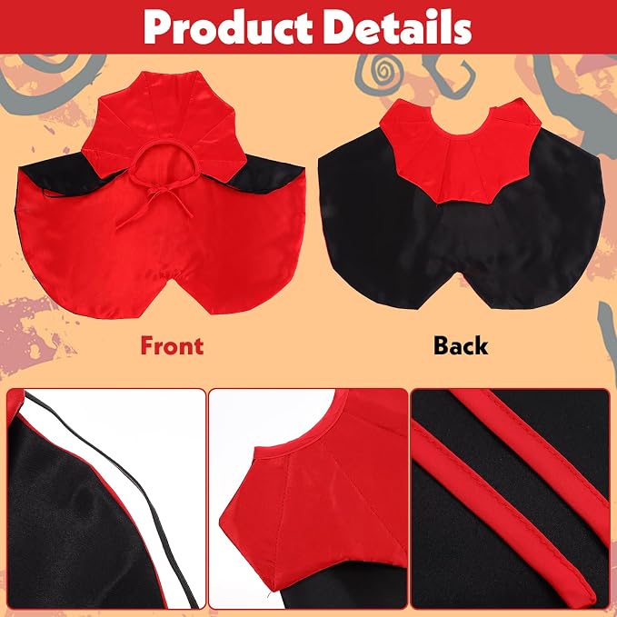 Halloween Vampire Cloak Costume,Stand-Collar Pet Cape Accessories | Wizard Outfit Costume, Witch Cosplay Apparel Supplies, for Small Medium Cats Dogs Animals, Party
