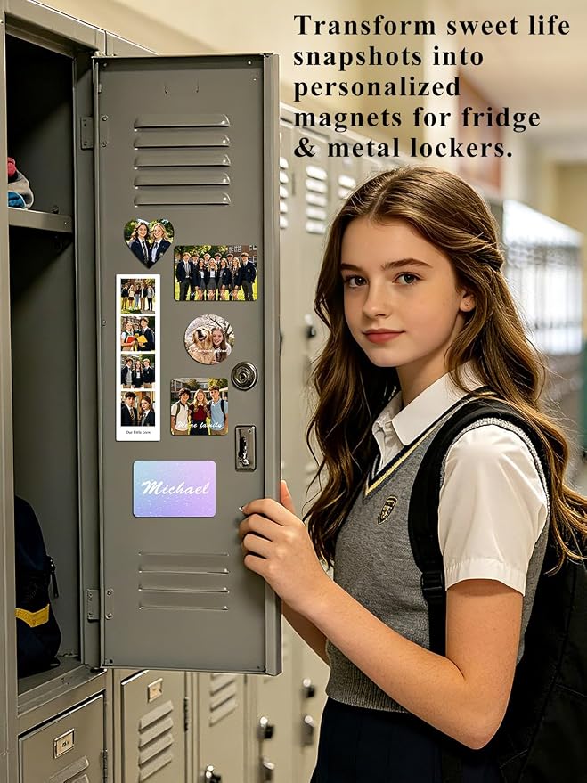 Custom4U Custom Photo Refrigerator Magnet, Picture Strip Frame Magnets | 1.3mm PVC Magnet Body, Toolbox & School Metal Locker Use, Strip Travel Memory Gift, 7.87x1.97 in