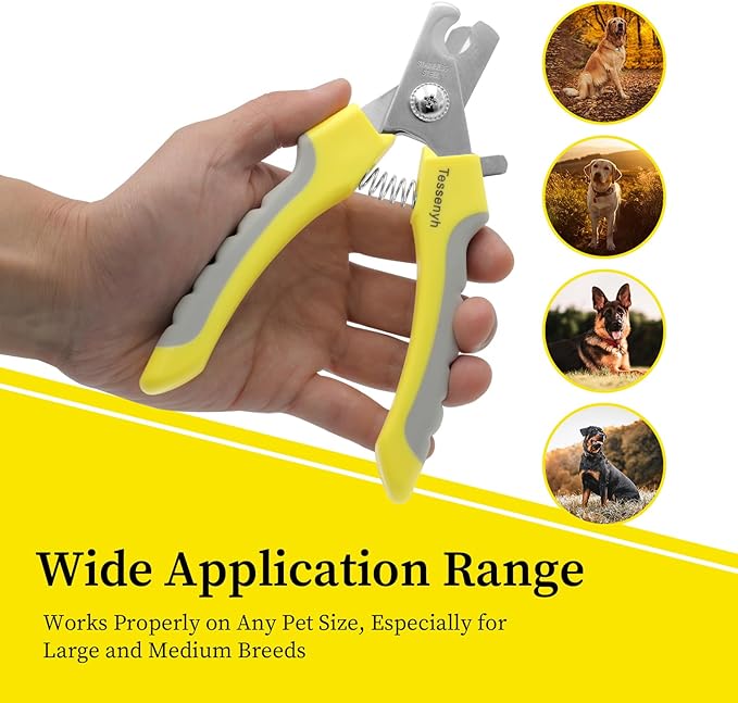Professional Dog Nail Trimmers, Dog Nail Clippers for Large & Medium Dogs, Cats, and Pets, with Safety Lock and Protective Guard, 6.5 Inches