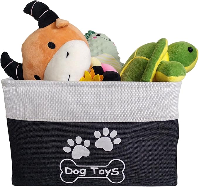 Collapsible Dog Toy Basket Foldable Dog Toy Box Bin for Pet Chew Toys Accessory