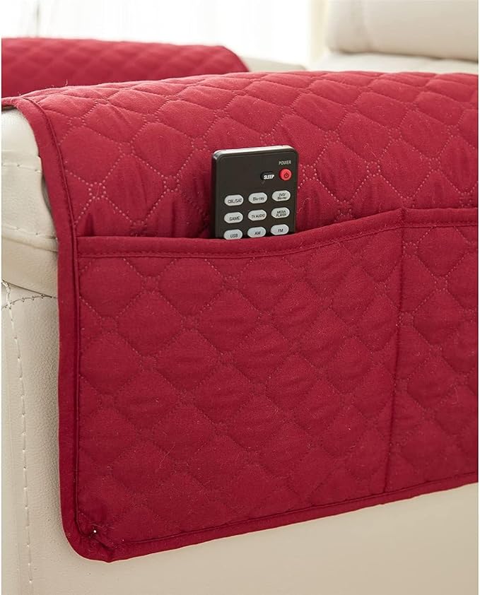 XMAYODS 3 Pcs Recliner Covers Sherpa Arm Covers for Recliner Chair with Storage Pockets Headrest Cover for Recliner Chair Armchair Slipcovers for Sofa Recliner Protector (Color : #9)