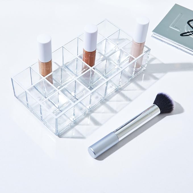 iDesign The Sarah Tanno Collection Plastic Lipstick Organizer, 8" x 4" x 2", Clear