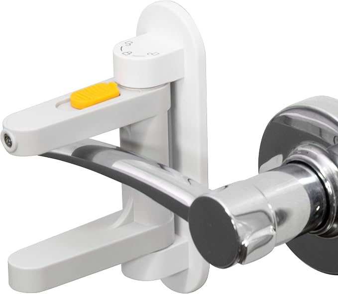 SVD.PET Door Lever Lock for Petproof & Childproof, 2 Pack | Prevents Toddlers and Pets from Opening Doors, Unique Difficulty Adjustment, Easy One Hand Operation for Adults