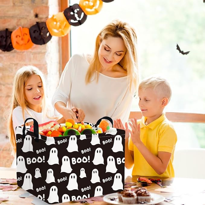 Halloween Boo Horror basket,Empty Halloween basket,Horror and thriller decor,Trick or Treat Box for Boys and Girls,Horror decor(Boo Ghost)