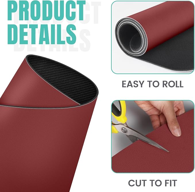 Coffee Mat Super Absorbent Dish Drying Mat Coffee Bar Mat 18"x 36", Red