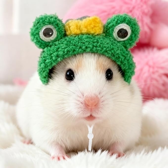 7 Pcs Hamster Hats Mini Party Hats for Small Animals, Cute Hand Knitted Tiny Hats for Snakes Lizards Bearded Dragon Guinea Pig Bunny Reptile Hamster Pets Clothes Holiday Party Costume Accessories