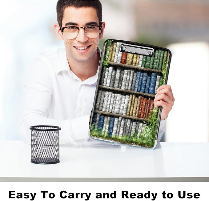 A4 Clipboard with Storage Pen Holder, Clipboards Organizer Nursing Clipboard Foldable File Folder Plastic Clipboard Folio Clip Board for Office Work Classroom Doctor, Green Books