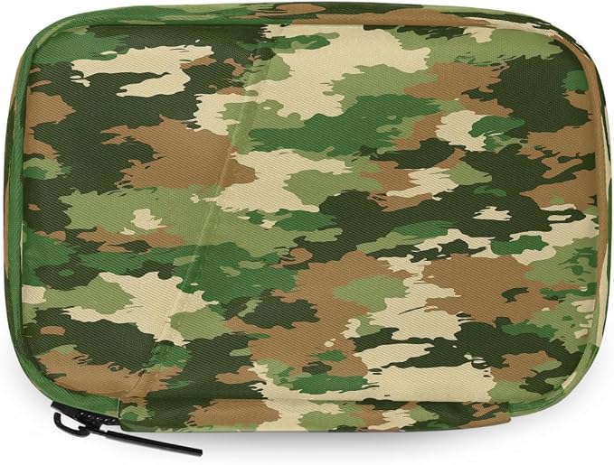 Weekly Pill Organizer Travel Size Bag with Removable 7 Day Pill Box Portable Vitamin Case Purse with Zipper,Textured Camouflage