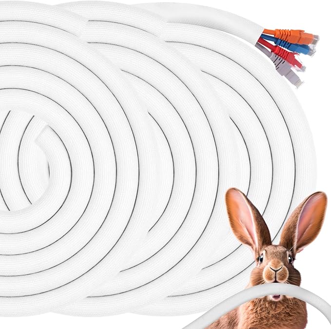 Poen 3 Pack 30ft Cord Protectors from Pets No Chew, 3/8 Inch
