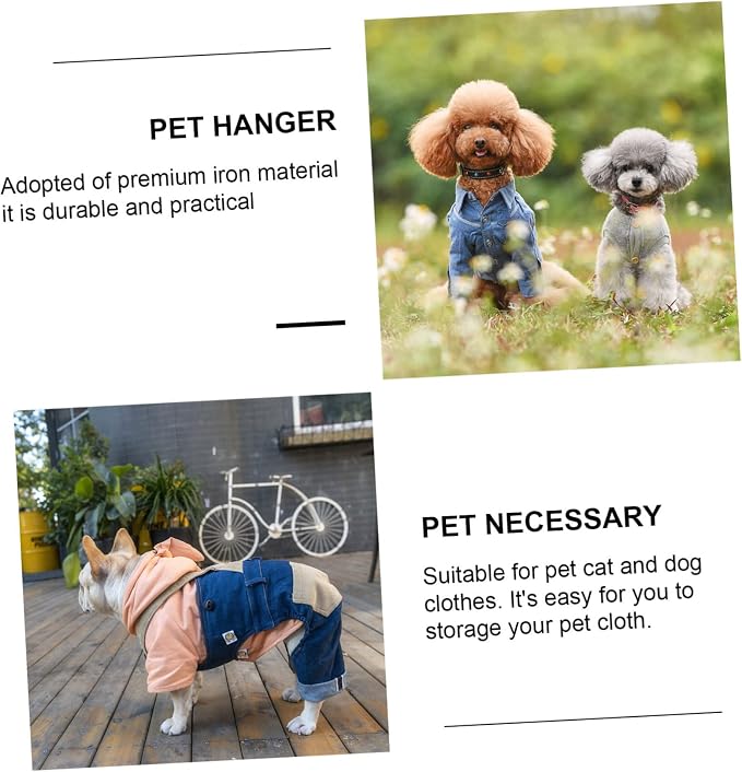 20Pcs Pet Clothes Hangers for Dogs Portable Plastic Apparel Racks Durable Pet Clothing Storage for Pet Owners