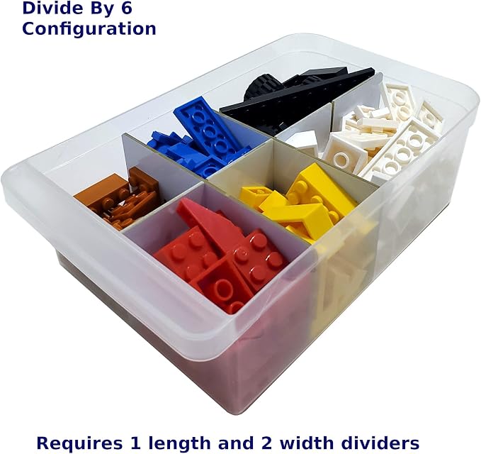 (4 Length + 4 Width Pieces) Large Drawer Configurable Dividers compatible with IRIS USA Plastic Storage Craft Cabinets (Dividers Only)