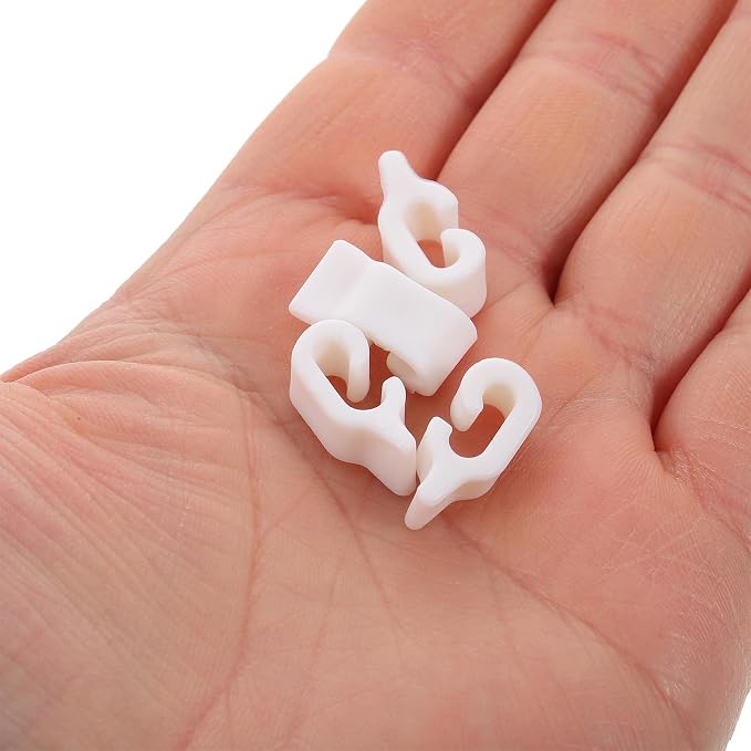 Didiseaon 48pcs White Plastic Pet Cage Connectors for DIY Wire Grid Assembly, Sturdy and Compatible Clips for Portable Playpen Panels and Modular Closet Organization with Reinforced Security