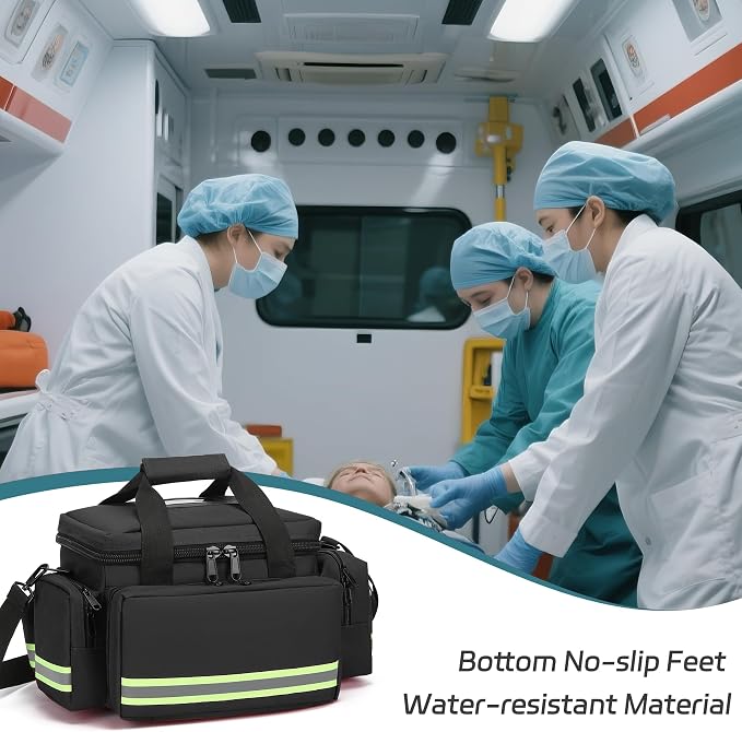 Medical Bags Empty First Aid Bag,First Responder Bag,First Aid Kits Organizer with Detachable Dividers,Emergency Bag for Nurses,Home Health Care, EMT