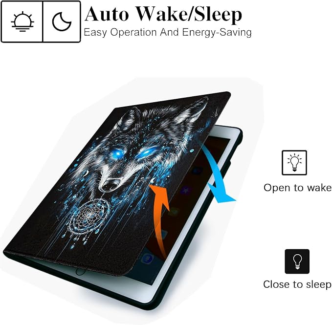 for Microsoft Surface Go 4/3/2/1-10.5" 2021 Tablet Case,Auto Wake/Sleep,Adjustable Stand Protective Cover - Wolf