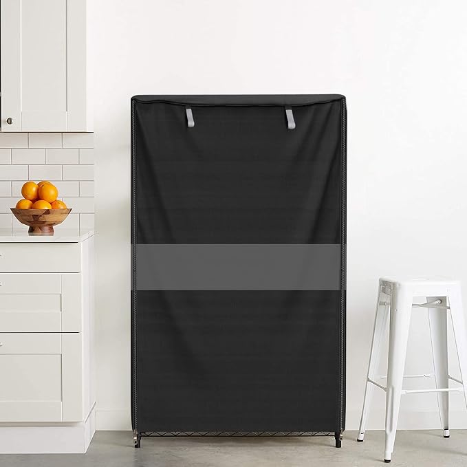 Wire Shelf Cover Waterproof Dustproof Storage Rack Cover with Zipper | door protects garage storage racks from dust, moisture and dirt for cleaner organization