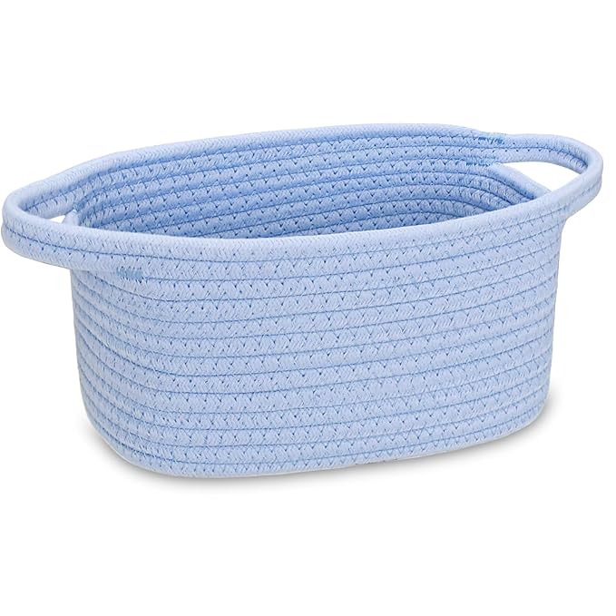 ABenkle Small Storage Basket, Mini Basket, Cute Tiny Cotton Rope Woven Basket, Shelf Basket, Boho Decorative Toy Storage Bin Gift Basket