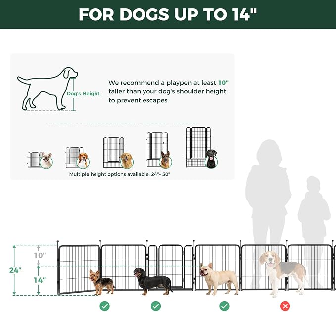 FXW Rollick Dog Playpen with Storage Bags, 24" H, 16 Panels | Heavy-Duty & Easy setup Play Area, 2 Bags for Easy Carry & Storage, For Puppies & Small Dogs, Patented