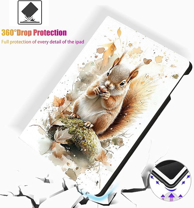 for Microsoft Surface Pro 8-13" 2021 Tablet Case,Auto Wake/Sleep,Adjustable Stand Protective Cover - Cute Squirrel Nut