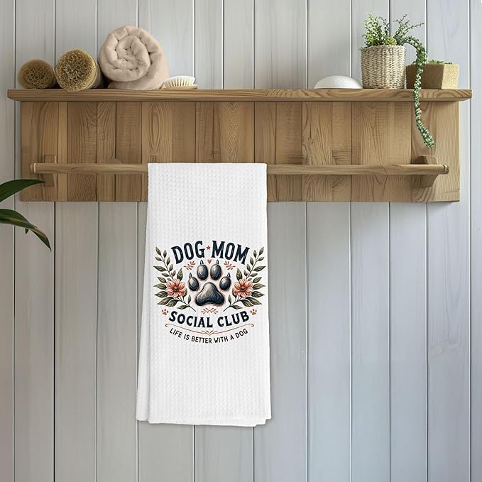Dog Mom Gifts Kitchen Towels, for Dogs Mom Hand Towels for Bathroom Decor, Dog Lover Gift for Women Dish Tea Towels for Kitchen Decor, 16x24 Inch