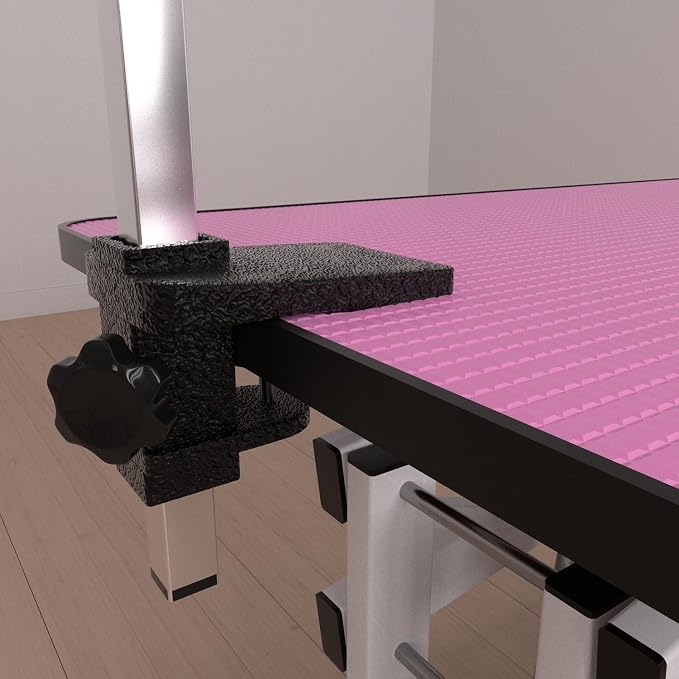 Hydraulic Dog Pet Grooming Table, 42 Inch Heavy Duty Professional Pet Grooming Station 21'' -36'' Height Adjustable for Small Medium Large Dog at Home with Clamps and Grooming Noose, Pink
