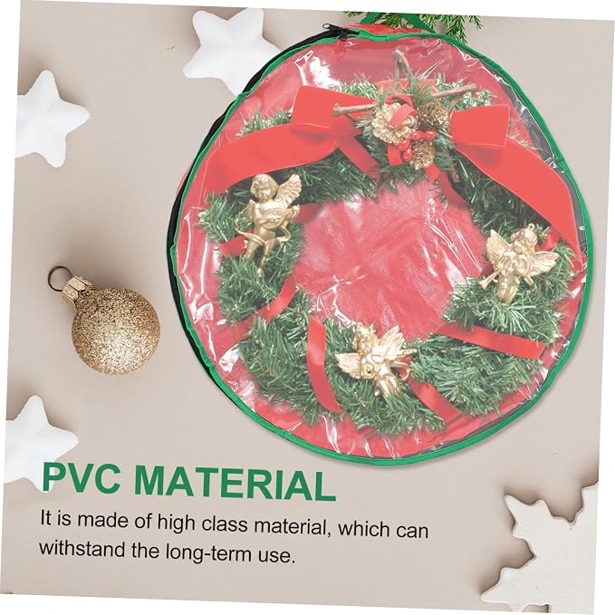Holibanna 1pc Christmas Wreath Storage Bag Packing Bag with Clear Window for Holiday Wreaths Design for Seasonal Storage Needs