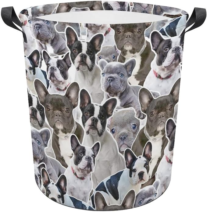 Bulldog Prints Laundry Basket, Bulldog Laundry Hamper, Collapsible Laundry Baskets Waterproof Dirty Clothes Storage Basket Bins For Bathroom Bedroom Decor, Gifts for Bulldog Lover Dog Mom