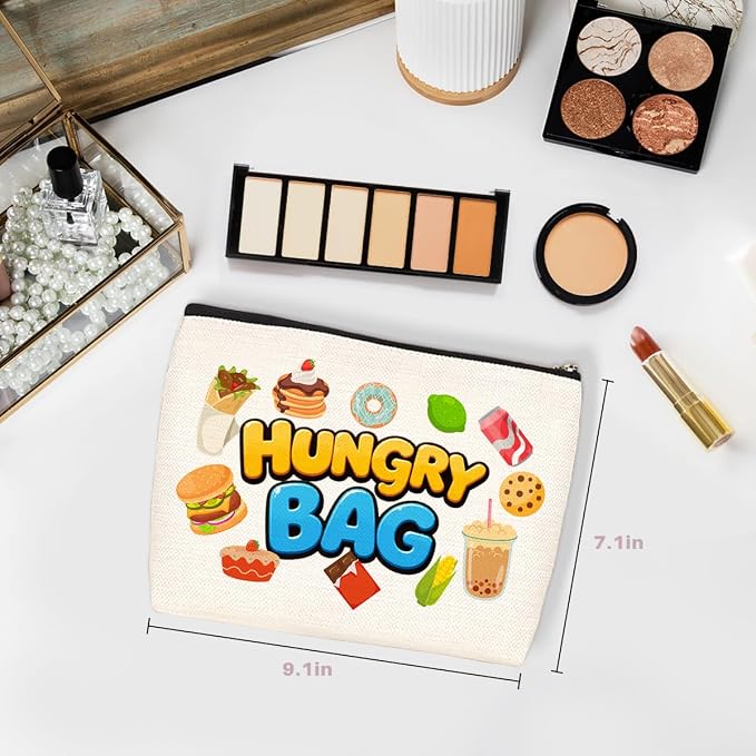 Hangry Bag Snack Makeup Bag, Funny Snack Cosmetic Bags Travel Organizer Bag