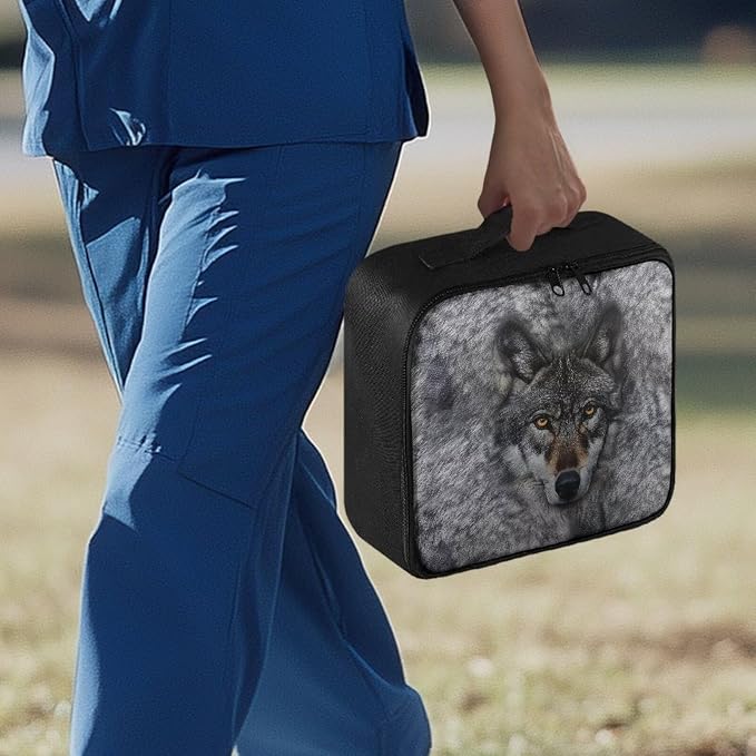 Rnyleeg Wolf First Aid Kits for Home Portable Medical Kit for Car Travel Medicine Bag Organizer for Men Medical Supplies Storage Bag with Handle