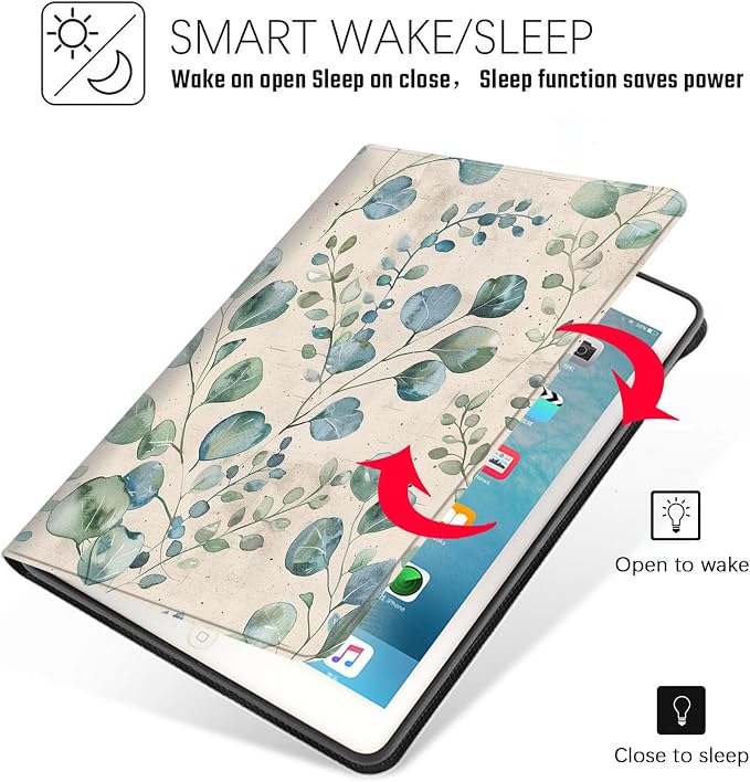 Tablet Case for iPad 10.5 Inch (iPad Air 3/Pro,2017/2019),Shockproof Protective Cover with Stand,Auto Wake/Sleep,Watercolor Plant